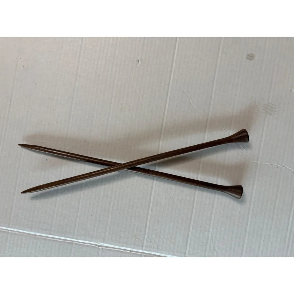 We Are Knitters Rosewood Knitting Needles 15mm US 19 Brown Wood WATG 14 Inch
